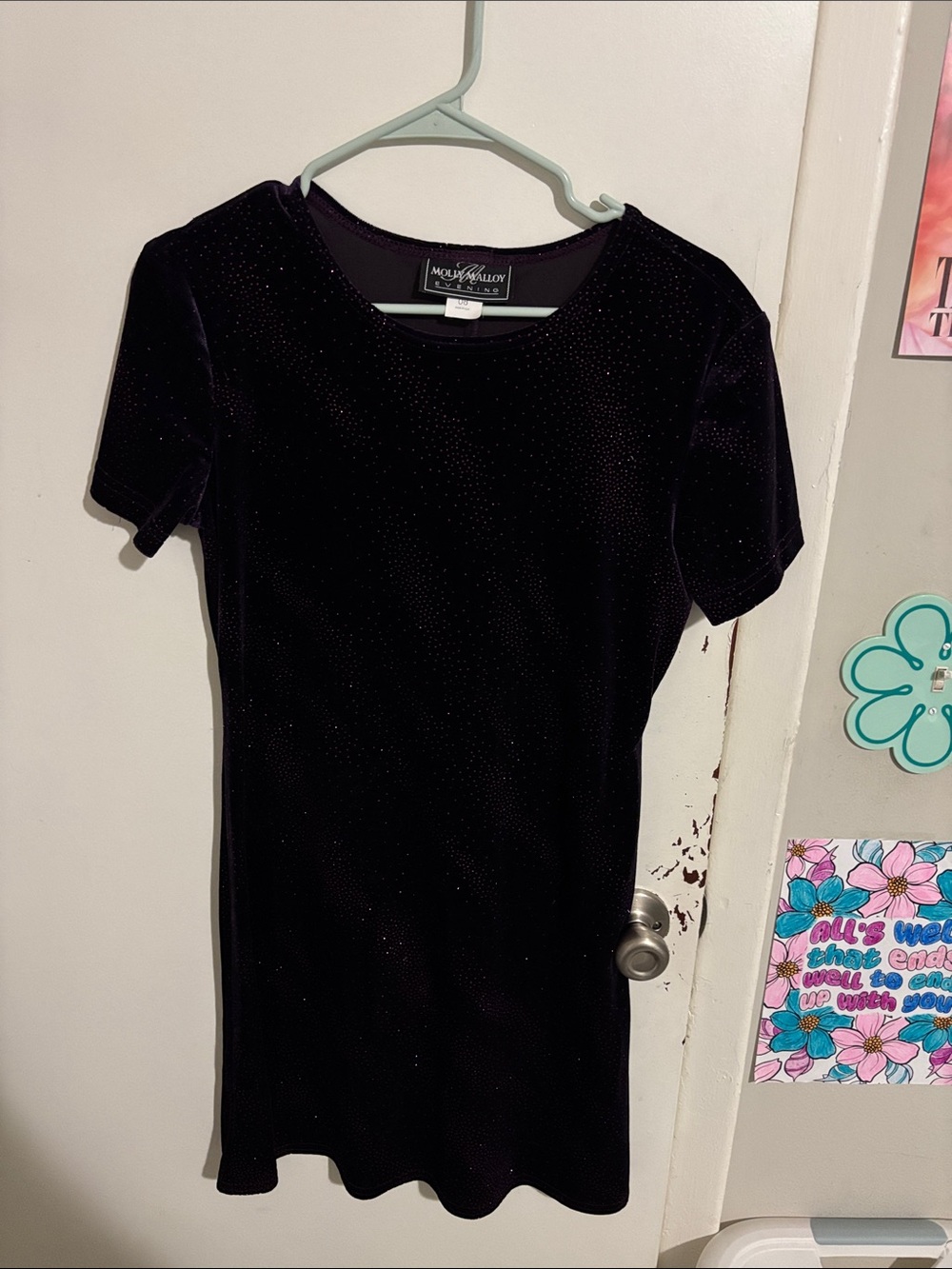 Women's Size 8 Molly Malloy Evening Sparkly Dress Purple - Polyester Blend
